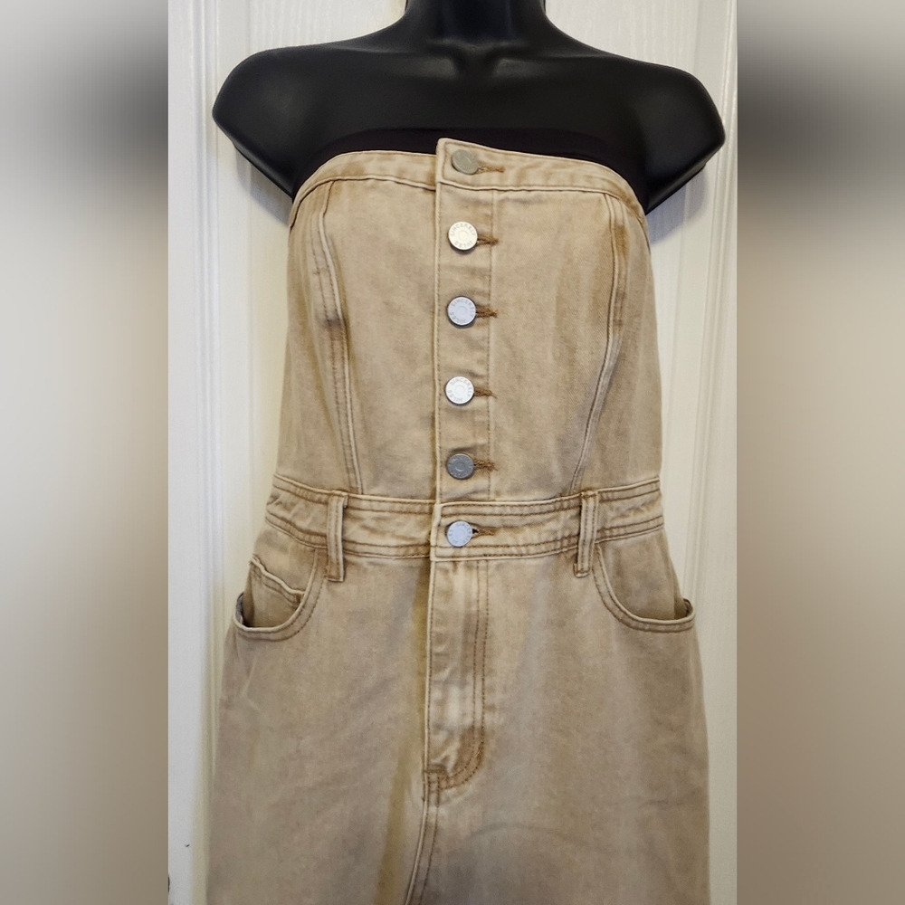 Sincerely Jules Tan Strapless Dress Size Medium NWT - Picture 6 of 7